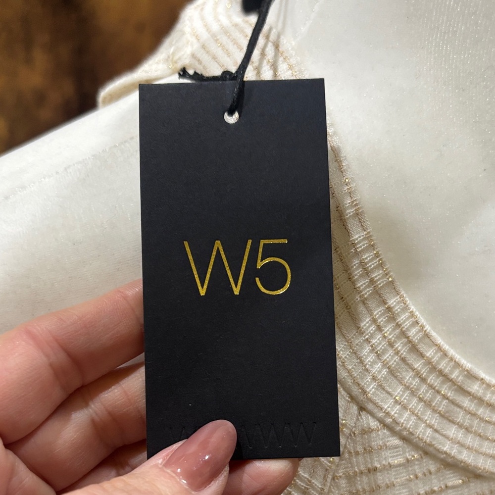 W5 Cream Ribbed Tank Top - Picture 3 of 7